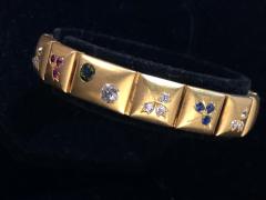 14k Gem set Antique panel Bracelet 18k brushed - 1790425