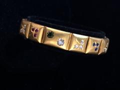 14k Gem set Antique panel Bracelet 18k brushed - 1790426