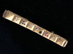 14k Gem set Antique panel Bracelet 18k brushed - 1790430