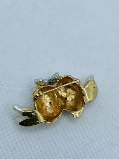 14k Gold and Pearl Angels Cherub Brooch Ruser - 4054631