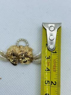 14k Gold and Pearl Angels Cherub Brooch Ruser - 4054651