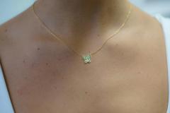 14k Solid Yellow Gold Tsavorite Butterfly Charm Floating Pendant Necklace - 3513031