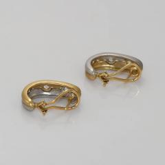 14k Two Tone 3 stone Diamond Hoop Earrings 0 60ctw - 4738167