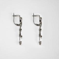 14k White Gold Diamond Dangle Earrings 7 2gr 50tdw - 4738148