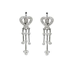 14k White Gold Diamond Dangle Earrings 7 2gr 50tdw - 4738568
