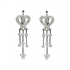 14k White Gold Diamond Dangle Earrings 7 2gr 50tdw - 4738597