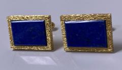 14kt yellow gold and lapis lazuli cufflinks circa 1970s - 2241700