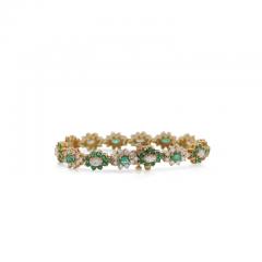 16 4 Carat Emerald Diamond Vintage Cluster Link Bracelet - 3876921