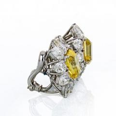 16 66 CARATS FANCY VIVID YELLOW EMERALD CUT HALO DIAMOND EARRINGS - 2227913