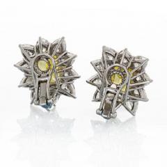 16 66 CARATS FANCY VIVID YELLOW EMERALD CUT HALO DIAMOND EARRINGS - 2227914