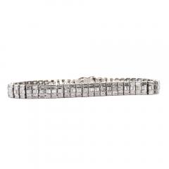 16 Carat Baguette Cut Diamond 18K White Gold Multi Link Bracelet - 3934053