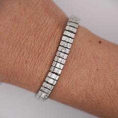 16 Carat Baguette Cut Diamond 18K White Gold Multi Link Bracelet - 3934055