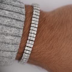 16 Carat Baguette Cut Diamond 18K White Gold Multi Link Bracelet - 3934056