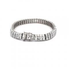 16 Carat Baguette Cut Diamond 18K White Gold Multi Link Bracelet - 3934060