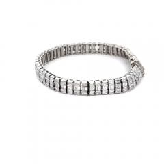 16 Carat Baguette Cut Diamond 18K White Gold Multi Link Bracelet - 3934067