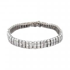 16 Carat Baguette Cut Diamond 18K White Gold Multi Link Bracelet - 3939739