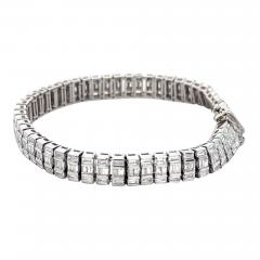 16 Carat Baguette Cut Diamond 18K White Gold Multi Link Bracelet - 3948203