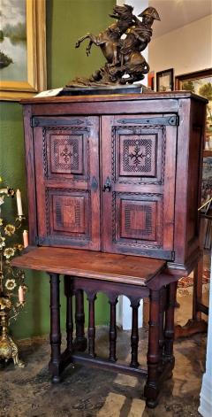 16C Spanish Oak Writing Cabinet Important - 1691454