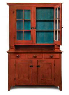 Ohio Two Piece Step Back Cupboard c 1840 - 5320