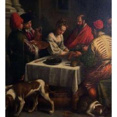 16th 17th Century Bassano Studio Saint Rocco at a Feast Painting - 1556802