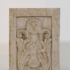 16th 17th Century French Carved Oak Panel with an Angel Figure - 4119543