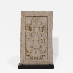 16th 17th Century French Carved Oak Panel with an Angel Figure - 4457770