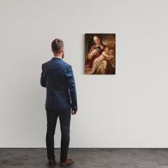 16th century panel painting Madonna and Child with young St John - 4346370