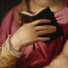 16th century panel painting Madonna and Child with young St John - 4346373
