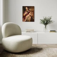 16th century panel painting Madonna and Child with young St John - 4346377