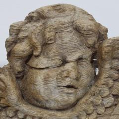 17 18th Century French Baroque Carved Oak Angel Head on Wings - 4121016