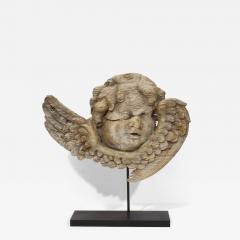 17 18th Century French Baroque Carved Oak Angel Head on Wings - 4125231