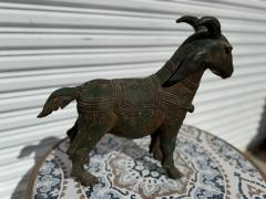 17 5 Vintage Patinated Bronze Goat Sculpture - 4406886