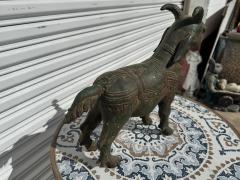 17 5 Vintage Patinated Bronze Goat Sculpture - 4406890