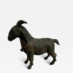 17 5 Vintage Patinated Bronze Goat Sculpture - 4412330
