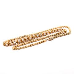 17 Carat Round Diamond 18K Gold Cylinder Chain Necklace - 3954351