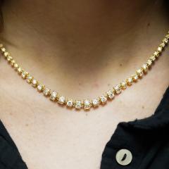 17 Carat Round Diamond 18K Gold Cylinder Chain Necklace - 3954355