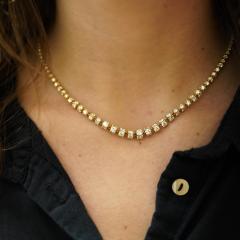 17 Carat Round Diamond 18K Gold Cylinder Chain Necklace - 3954367