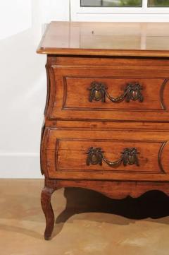 1730s French Period Louis XV Walnut Two Drawer Commode with Bomb Side Panels - 3417009