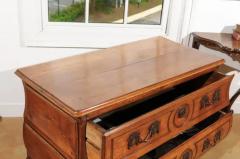 1730s French Period Louis XV Walnut Two Drawer Commode with Bomb Side Panels - 3417194