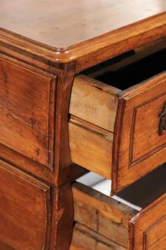 1730s French Period Louis XV Walnut Two Drawer Commode with Bomb Side Panels - 3417202