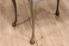 1750s Swedish Rococo Gray Painted Tea Table with Tray Top and Ball and Claw Feet - 3577361