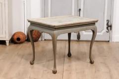 1750s Swedish Rococo Gray Painted Tea Table with Tray Top and Ball and Claw Feet - 3577412