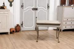 1750s Swedish Rococo Gray Painted Tea Table with Tray Top and Ball and Claw Feet - 3577418