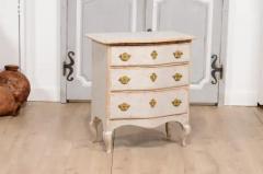 1760s Rococo Period Swedish Light Grey Painted Chest of Drawers with Pull Out - 3574168