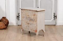 1760s Rococo Period Swedish Light Grey Painted Chest of Drawers with Pull Out - 3574224