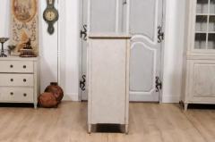 1780s Gustavian Period Swedish Grey Painted Drop Front Secretary with Drawers - 3577258