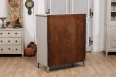 1780s Gustavian Period Swedish Grey Painted Drop Front Secretary with Drawers - 3577297