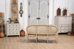 1790s Louis XVI Period French Painted Sofa with Oval Back and Carved Foliage - 3574240