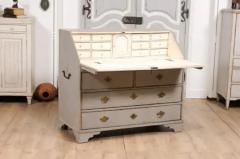 1790s Scandinavian Slant Front Desk with Carved Panel and Four Drawers - 3574158