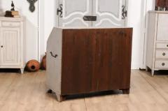 1790s Scandinavian Slant Front Desk with Carved Panel and Four Drawers - 3574215